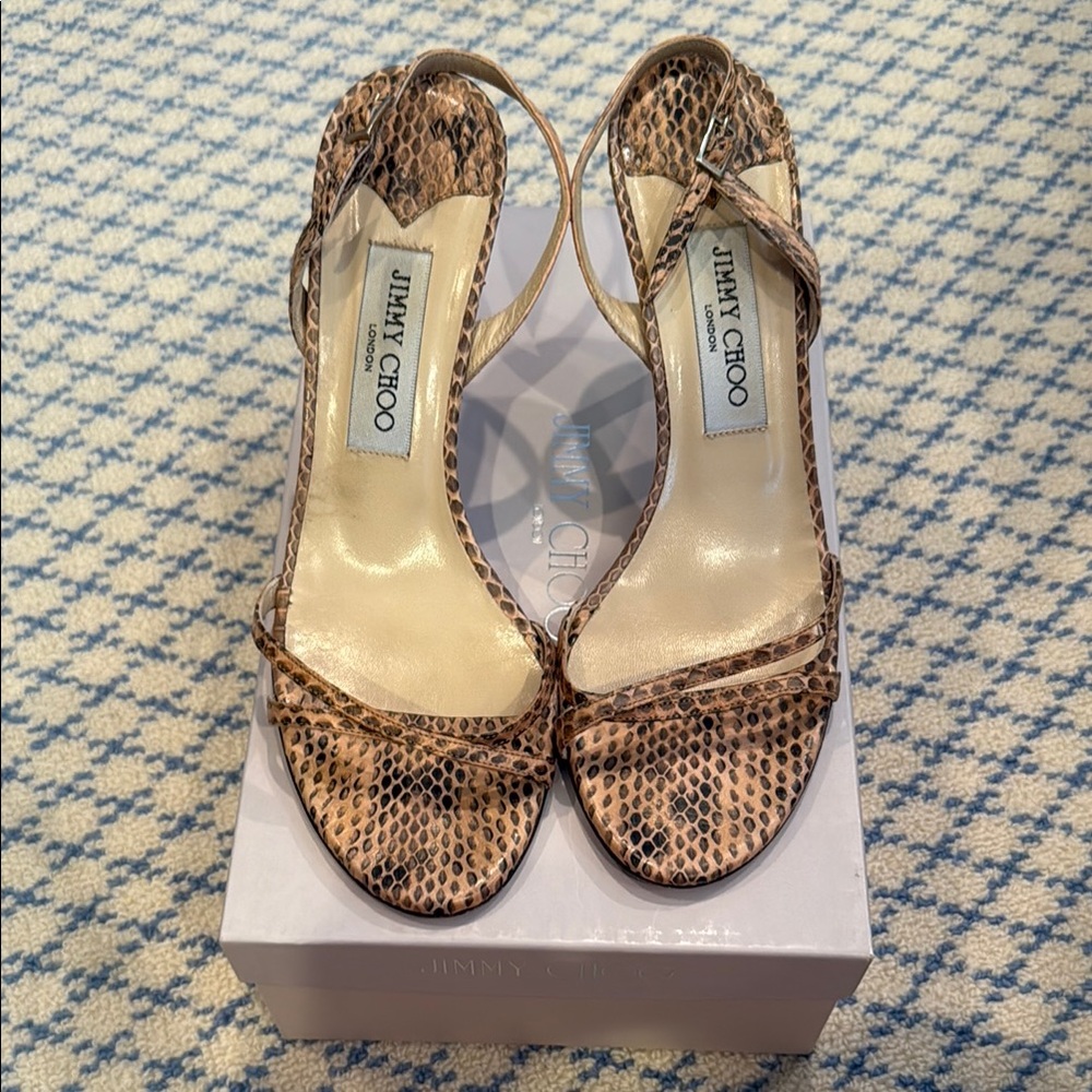 Jimmy Choo Tan Heels with Classic Silhouette